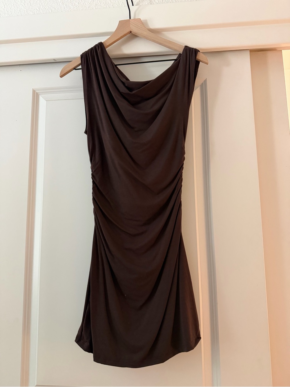 Reformation body con brown dress
